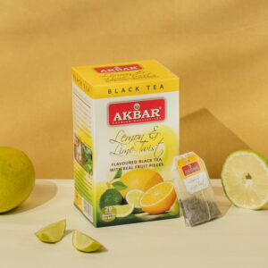 Akbar Lemon & Lime Twist Flavoured Black Tea - 20 Tea Bags