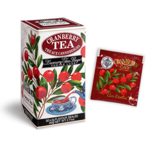 Cranberry - Luxury foil envelope tea bags dispenser cartons 30 tea bags - Flavored Black Teas