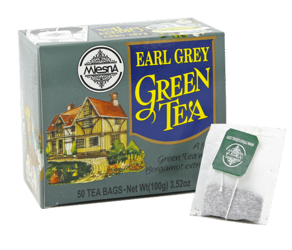 Earl Grey Green - String and tag cartons 50 tea bags - Flavored Green Teas