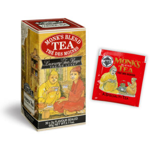 Monk’s Blend - Luxury foil envelope tea bags dispenser cartons 30 tea bags - Flavored Black Teas