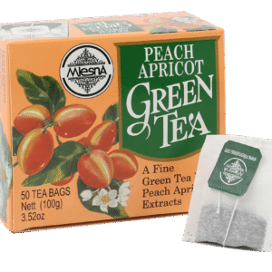 Peach Apricot Green - String and tag cartons 50 tea bags - Flavored Green Teas