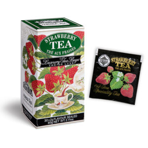 Strawberry - Luxury foil envelope tea bags dispenser cartons 30 tea bags - Flavored Black Teas