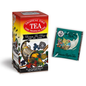 Tropical Fire - Luxury foil envelope tea bags dispenser cartons 30 tea bags - Flavored Black Teas