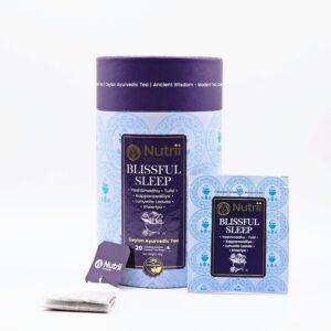 Nutrii CEYLON Blissful Sleep Ayrvedic tea, Yashtimadhu (Liquorice) & Tulsi (Holy Basil) with Kapparawalliya, Lunuwila Leaves & Iriweriya - 20 Biodegradable Tea Bags, Vegan