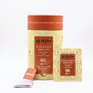 Nutrii CEYLON Bone & Joint Strength Ayurvedic Herbal Tea WITH Heen Araththa,Ginger, Garlic & Green Tea - 20 Biodegradable Tea Bags, Vegan