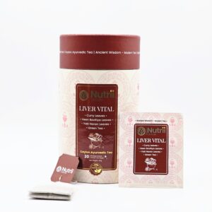 Nutrii CEYLON Liver Vital Ayurvedic Tea Curry Leaves, Heen Bovitiya Leaves, Yaki Naran Leaves With Green Tea