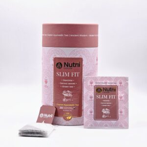 Nutrii CEYLON Slim Fit Ayurvedic Herbal Tea, Garcinia with Senna Leaves and Green Tea, 20 Biodegradable Tea Bags, Vegan